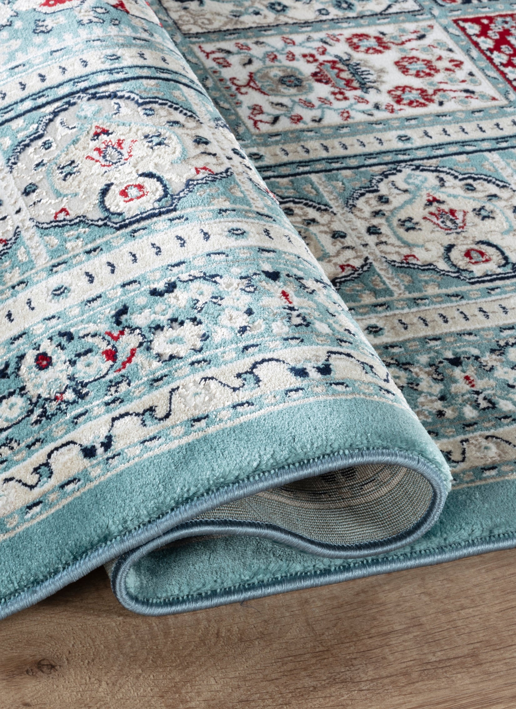 Traditional Persian Bakhtiari Garden Panel Blue Area Rug, Runner & Round Rug – 4763 Blue