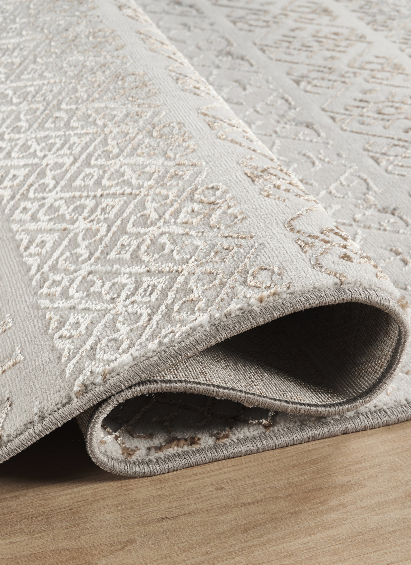 Modern Boho Tribal Diamond Stripe Grey Area Rug & Runner – G1631 Grey