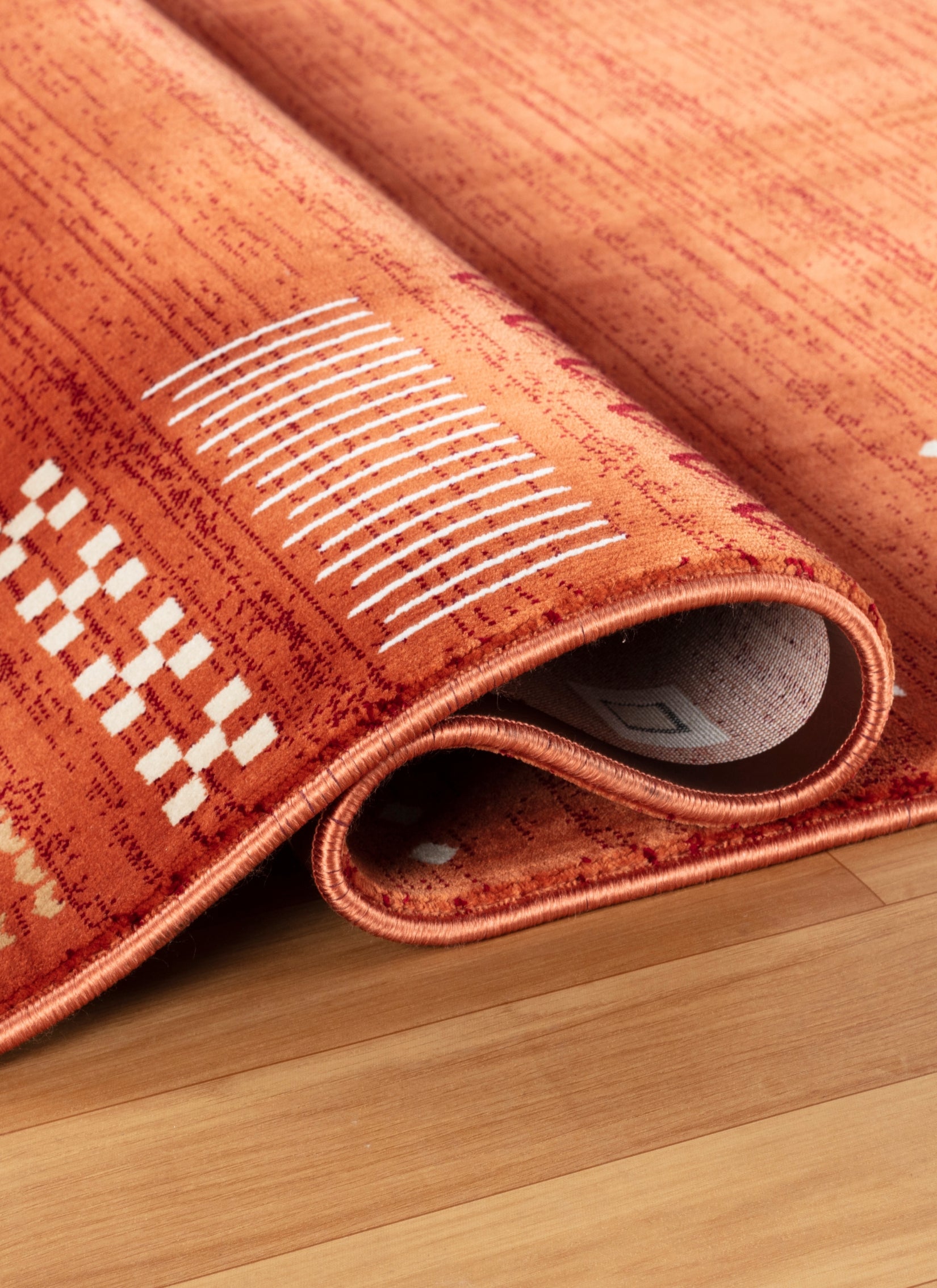 Modern Tribal Gabbeh Bordered Solid Rose Area Rug & Runner – B744A Rose