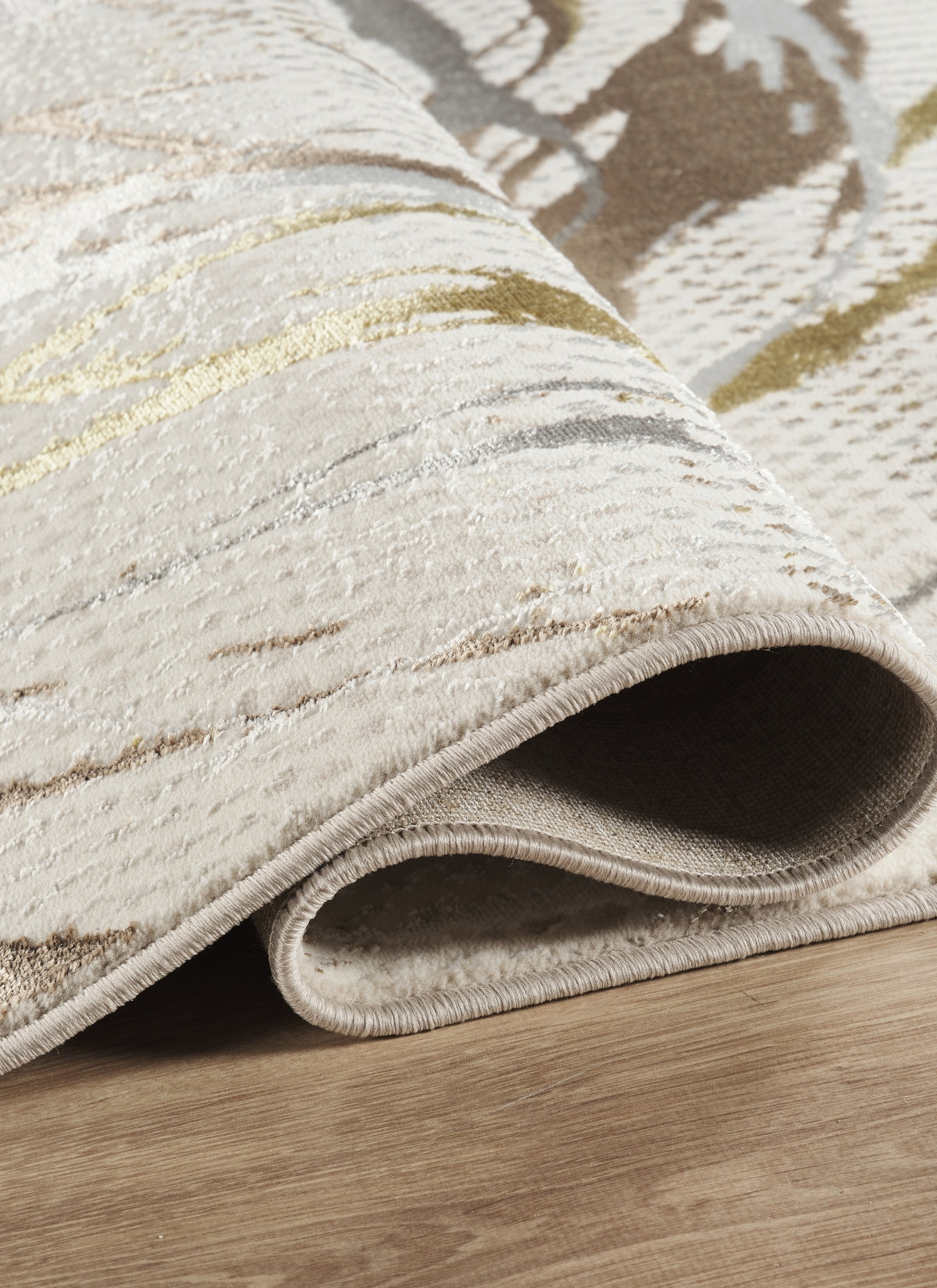 Modern Abstract Circular Swirl Cream Area Rug & Runner – 50103 Cream