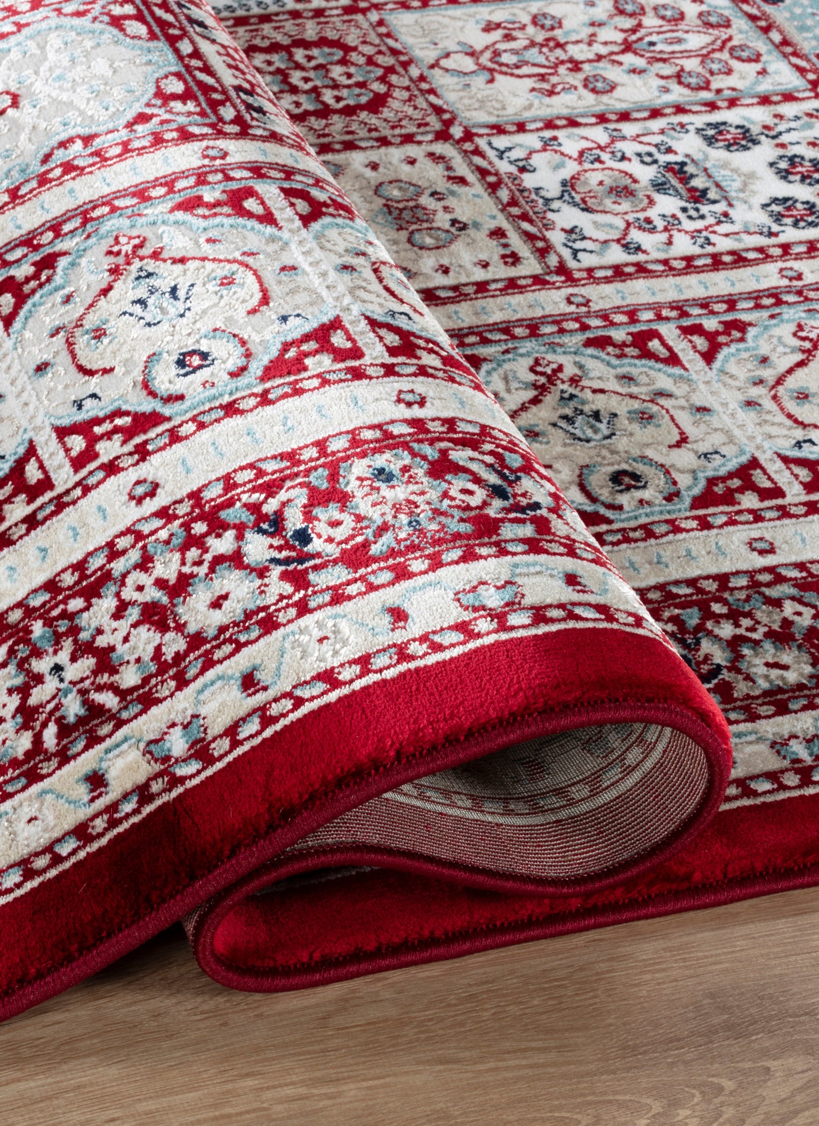 Traditional Persian Bakhtiari Garden Panel Red Area Rug, Runner & Round Rug – 4763 Red