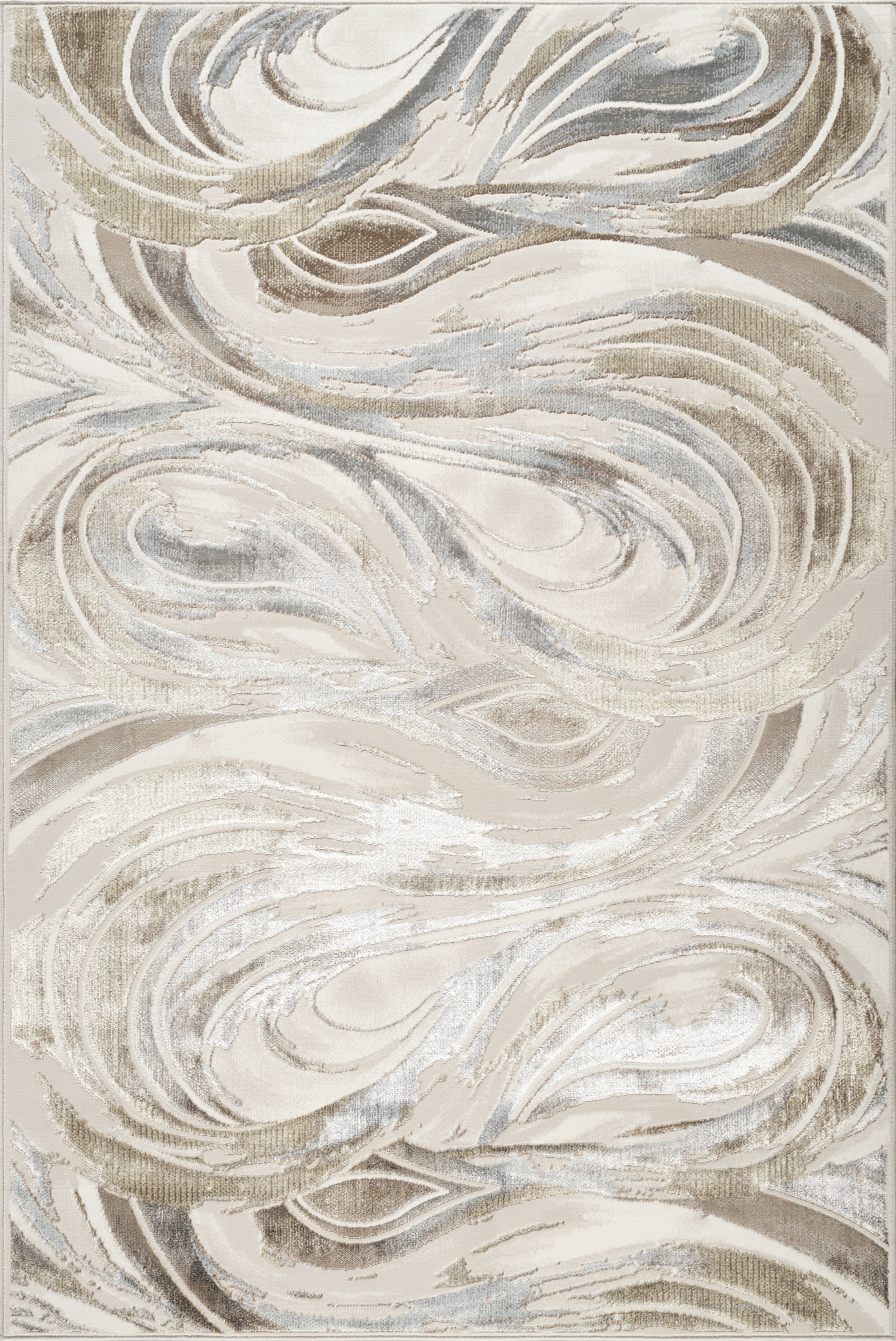Caesar 39742 Cream area rug top view