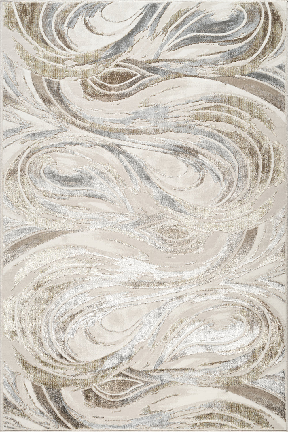 Caesar 39742 Cream area rug top view