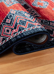 Traditional Tribal Southwestern Geometric Red Area Rug & Runner – E927A Red