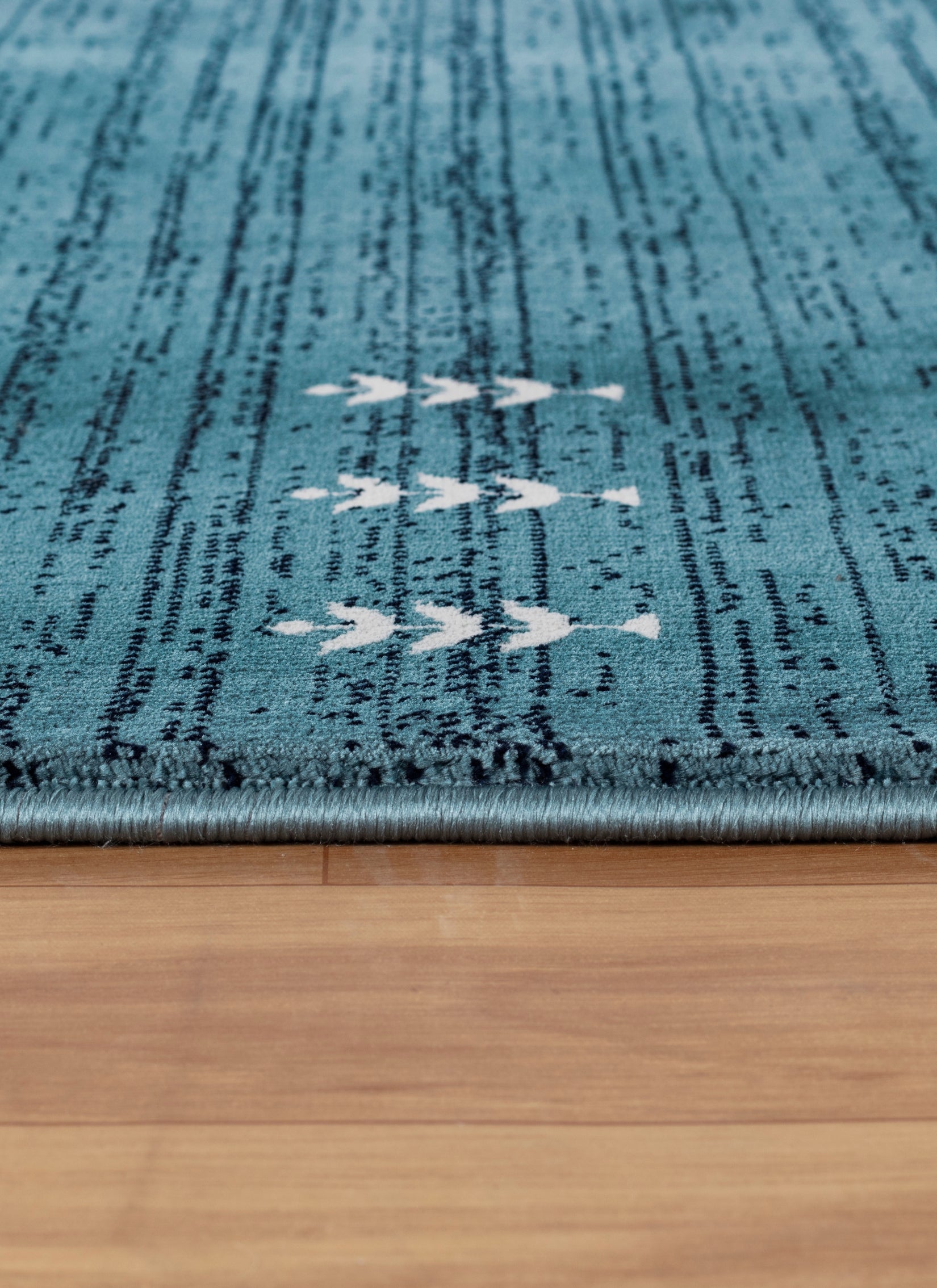 Modern Tribal Gabbeh Bordered Solid Blue Area Rug & Runner – B744A Blue
