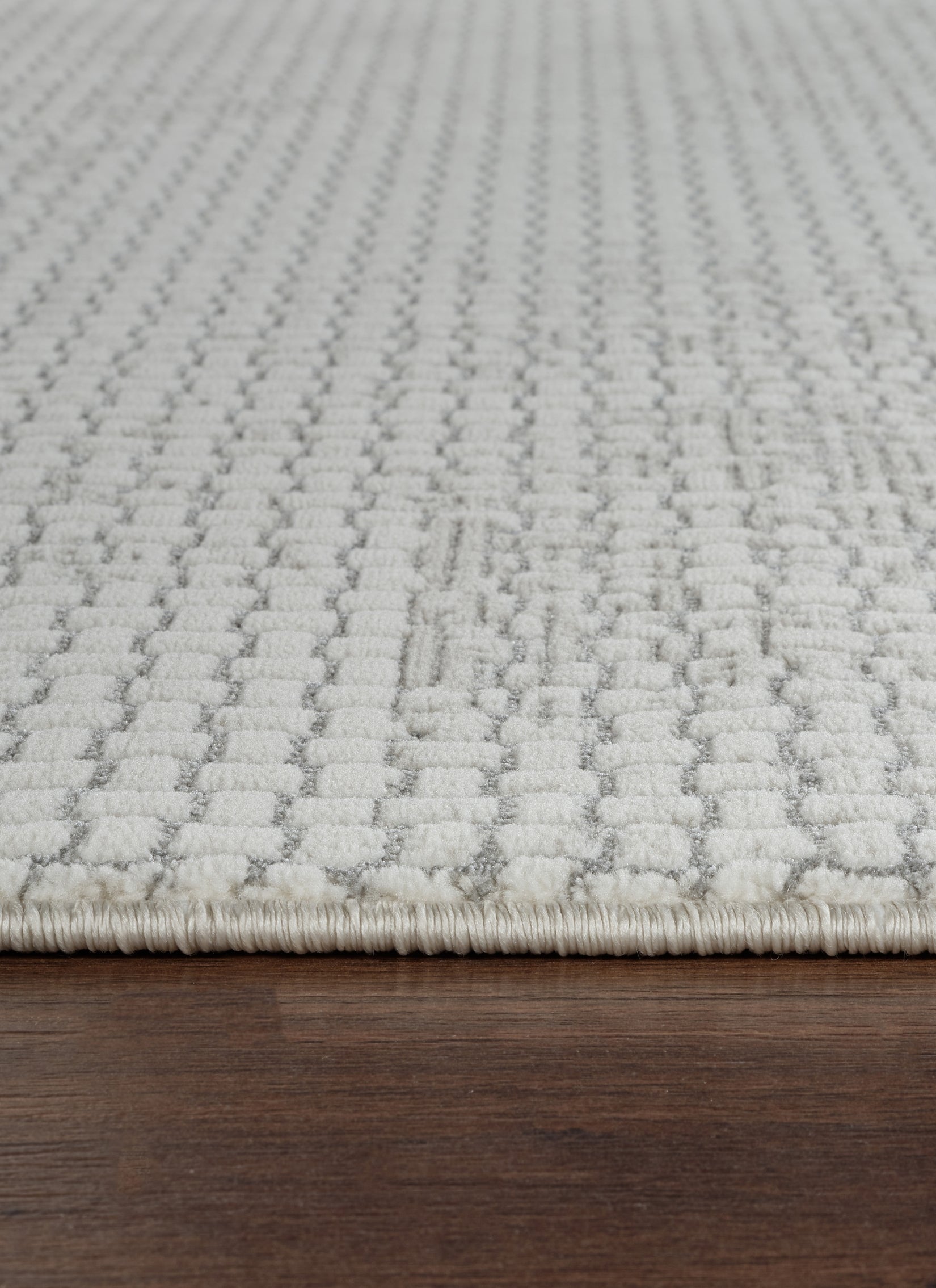 Modern Basketweave Textured Solid Cream & Beige Area Rug & Runner – BT321 Cream Beige