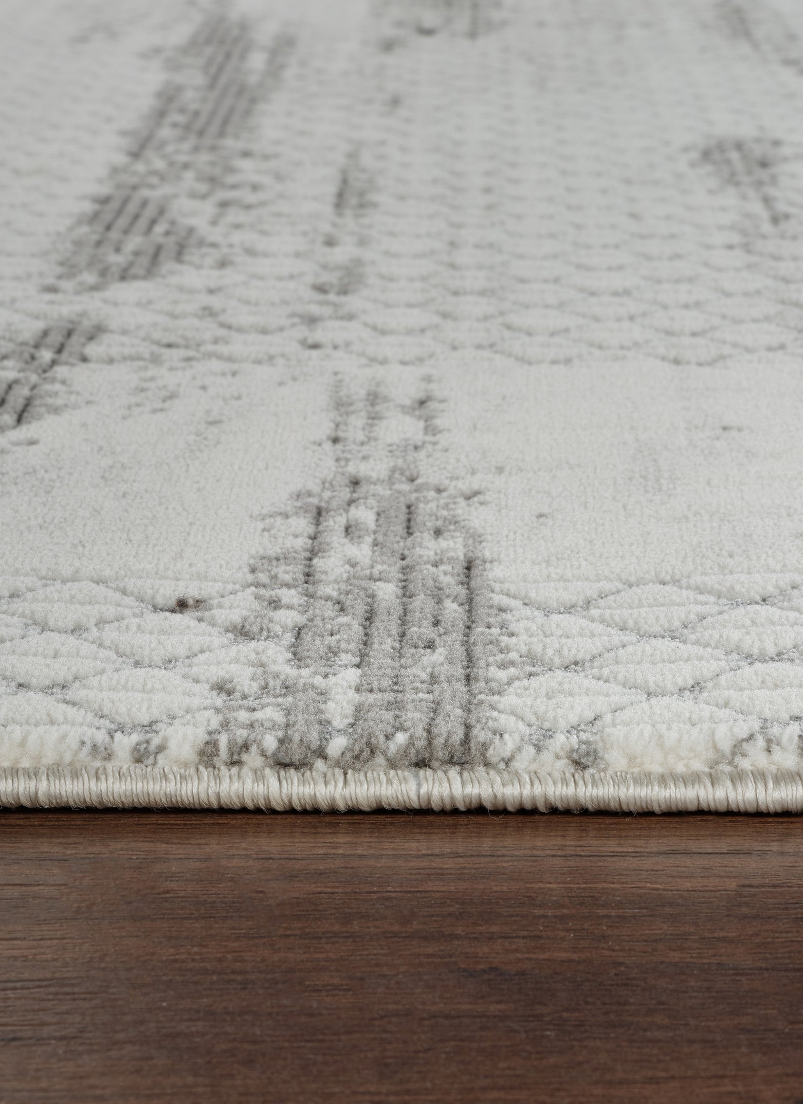 Modern Abstract Brushstroke Lattice Cream & Grey Area Rug & Runner – BT322 Cream Grey