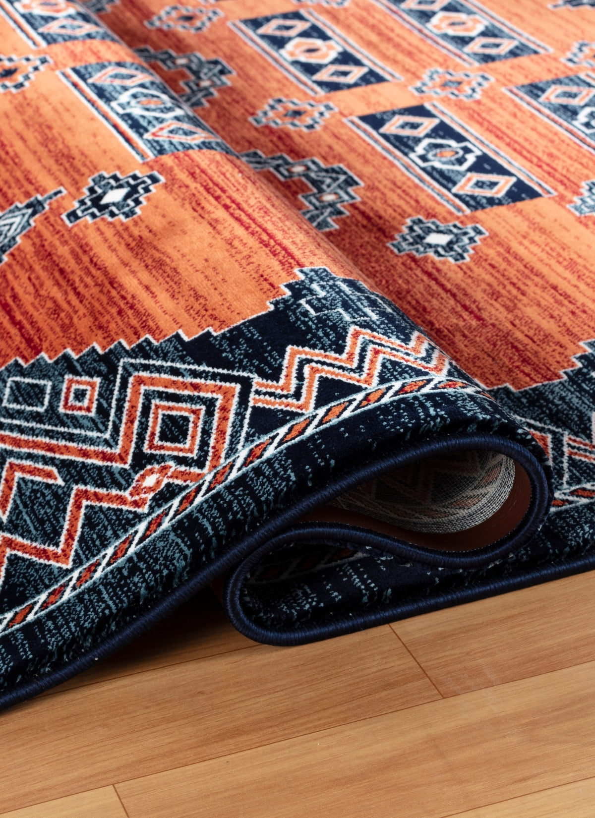 Traditional Tribal Southwestern Geometric Rose Area Rug & Runner – E927A Rose
