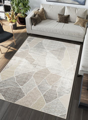 Cleopatra 60237 Cream area rug styled in a room