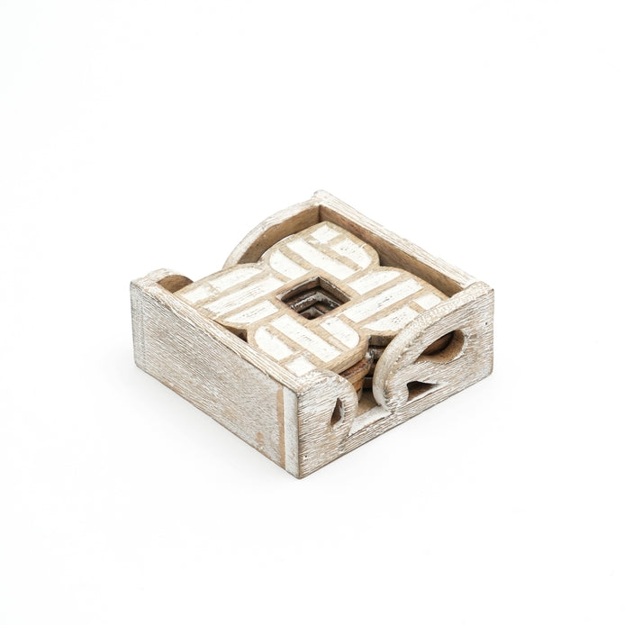 Wooden Coasters for Home & Office Use | Set of 4 | Stylish Drink Coasters