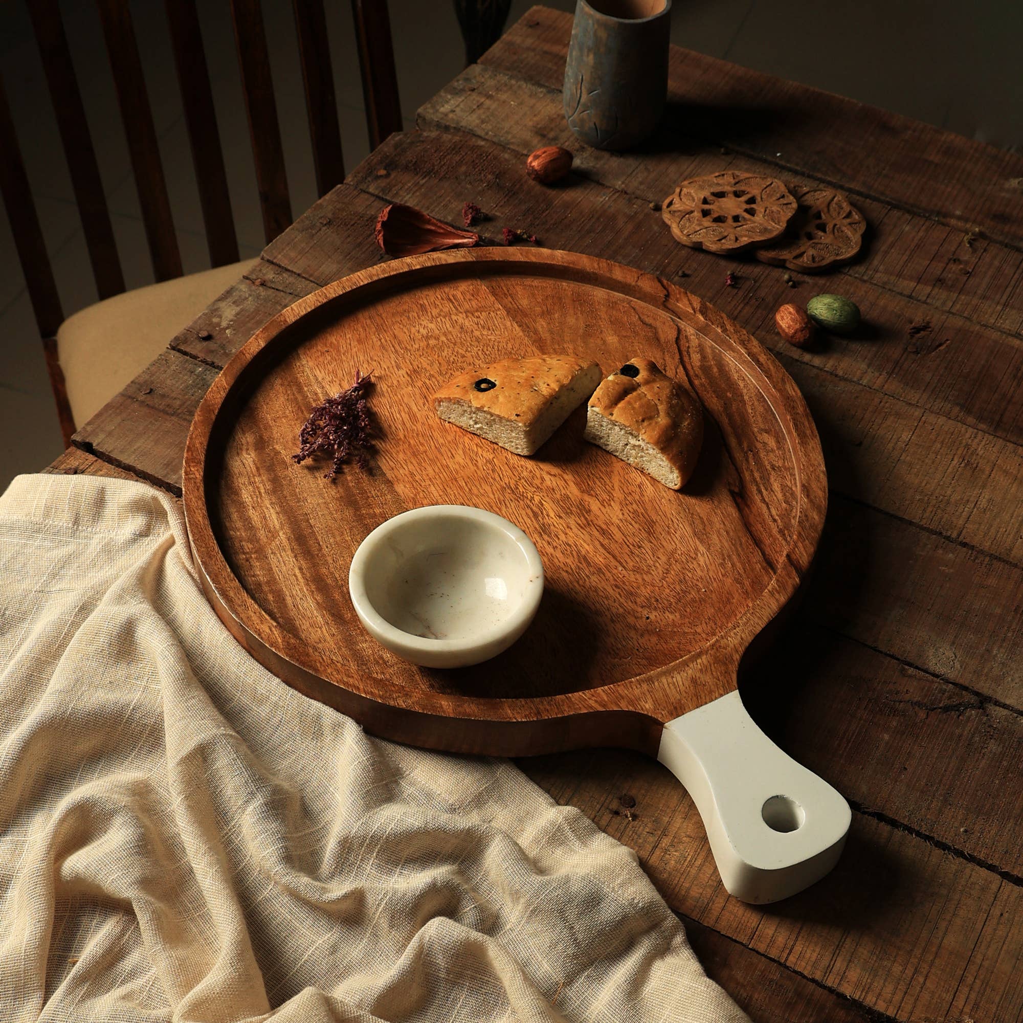 Handcrafted Wooden Cheese Board | Rustic Kitchen Serving Tray