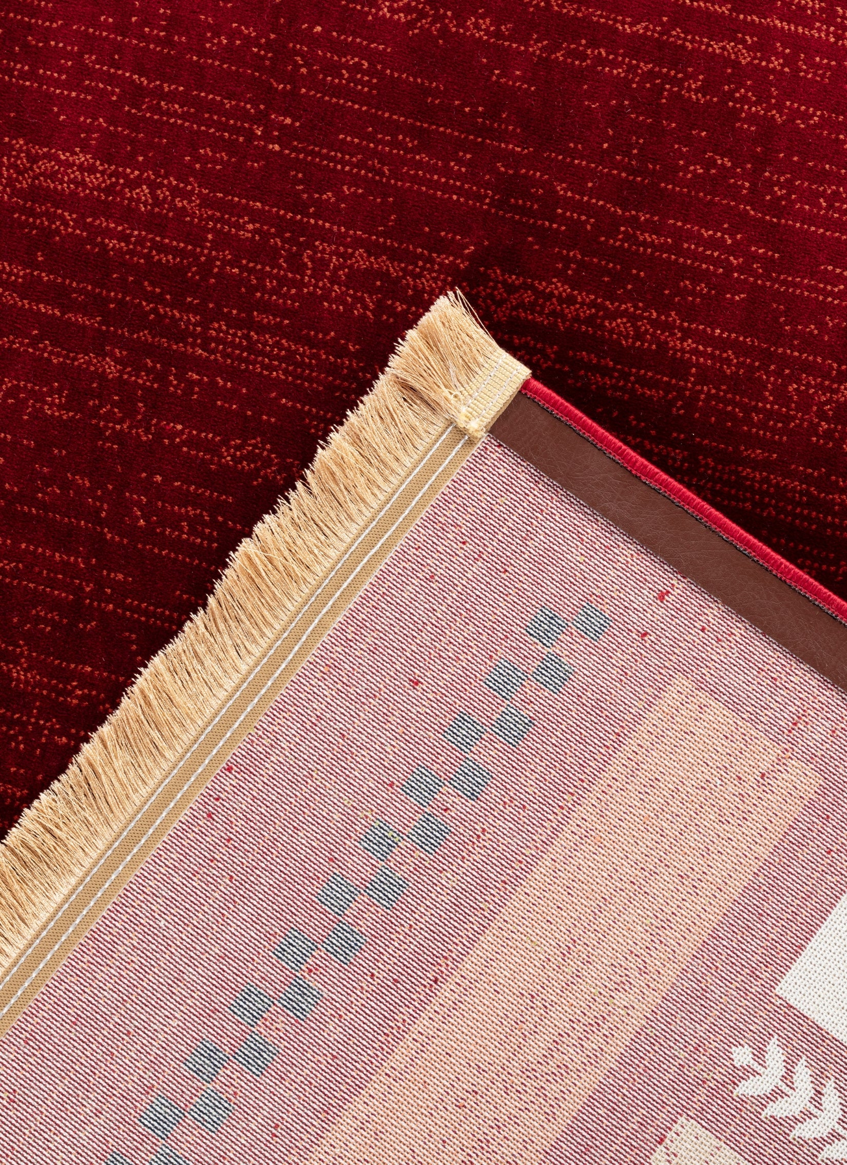 Modern Tribal Gabbeh Bordered Solid Red Area Rug & Runner – B744A Red