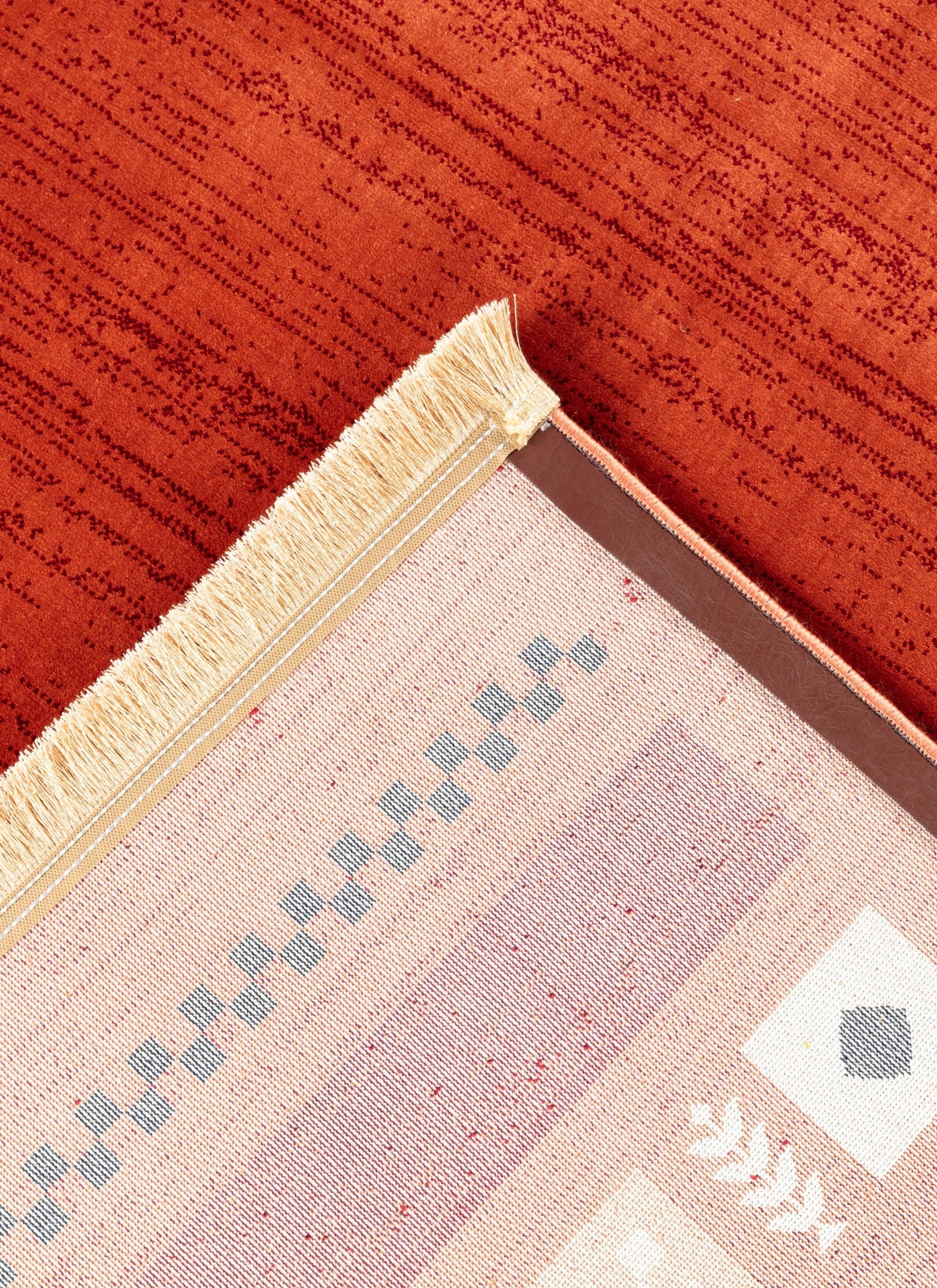 Modern Tribal Gabbeh Bordered Solid Rose Area Rug & Runner – B744A Rose
