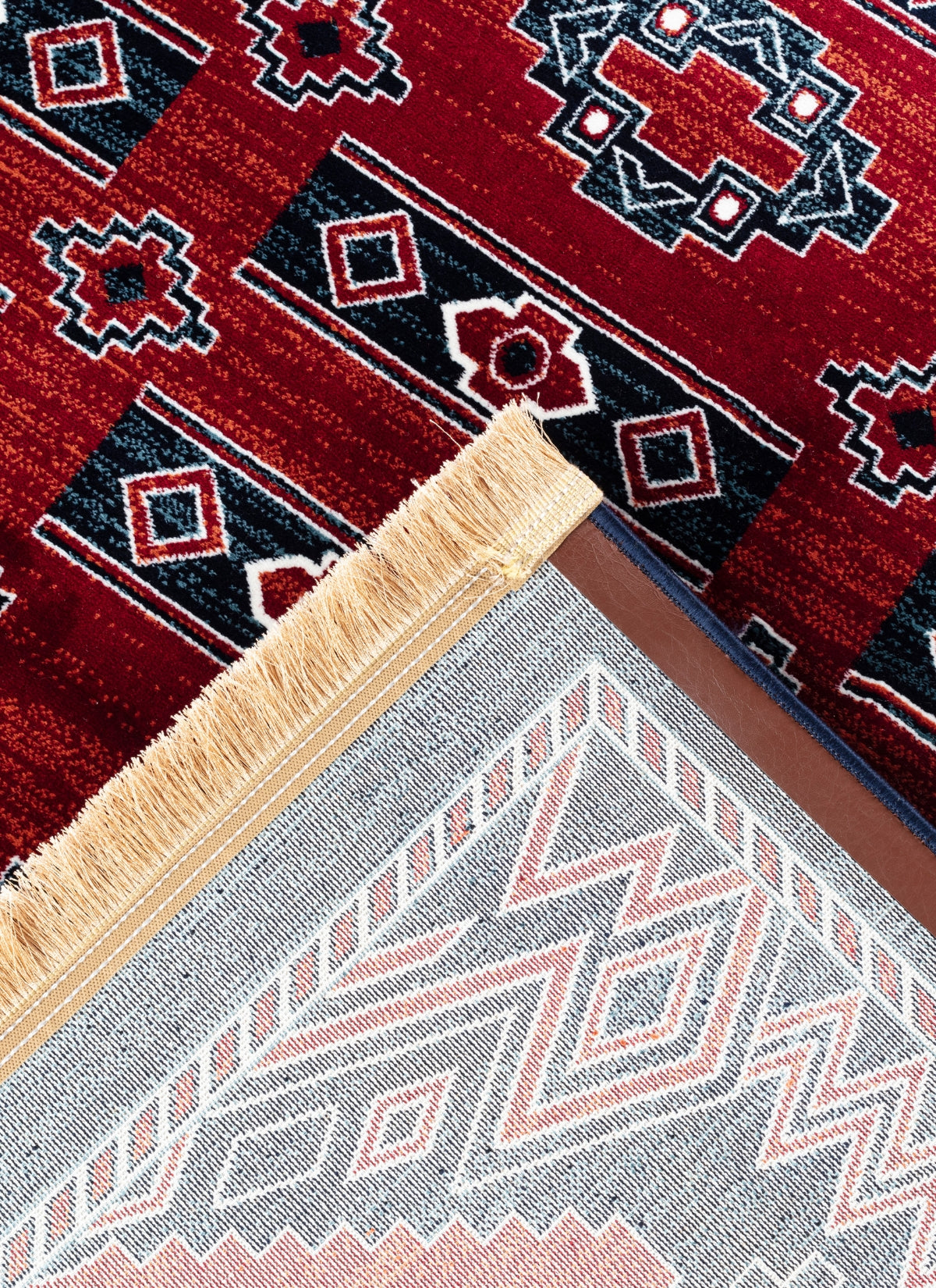 Traditional Tribal Southwestern Geometric Red Area Rug & Runner – E927A Red