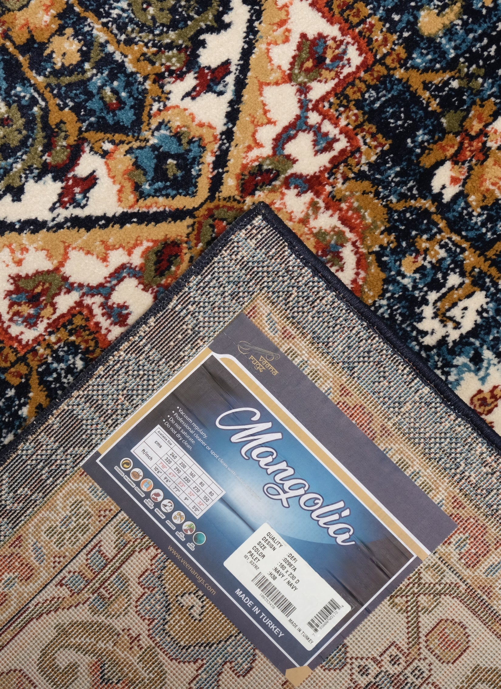 Mongolia 2987A Area Rug Navy/Navy