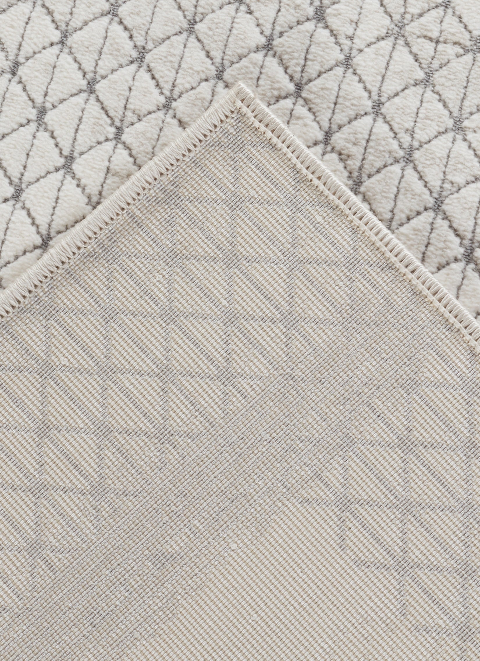 Modern Abstract Brushstroke Lattice Cream & Beige Area Rug & Runner – BT322 Cream Beige