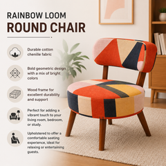 Rainbow Loom Round Chair | 25x27x29" | Cotton Fabric