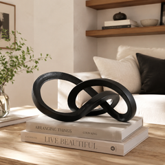Abstract  Interlinked Sculpture | Black Modern Art Décor