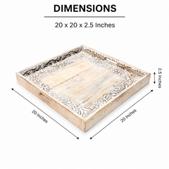 White Vine Tray | Hand-Carved | Mango Wood