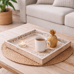 White Vine Tray | Hand-Carved | Mango Wood