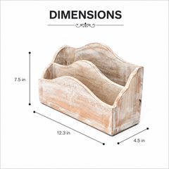 Desk Organiser | Handmade | Mango Wood | Whitewash