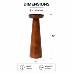 Candle Holder | Natural Finish | Mango Wood | Home Decor