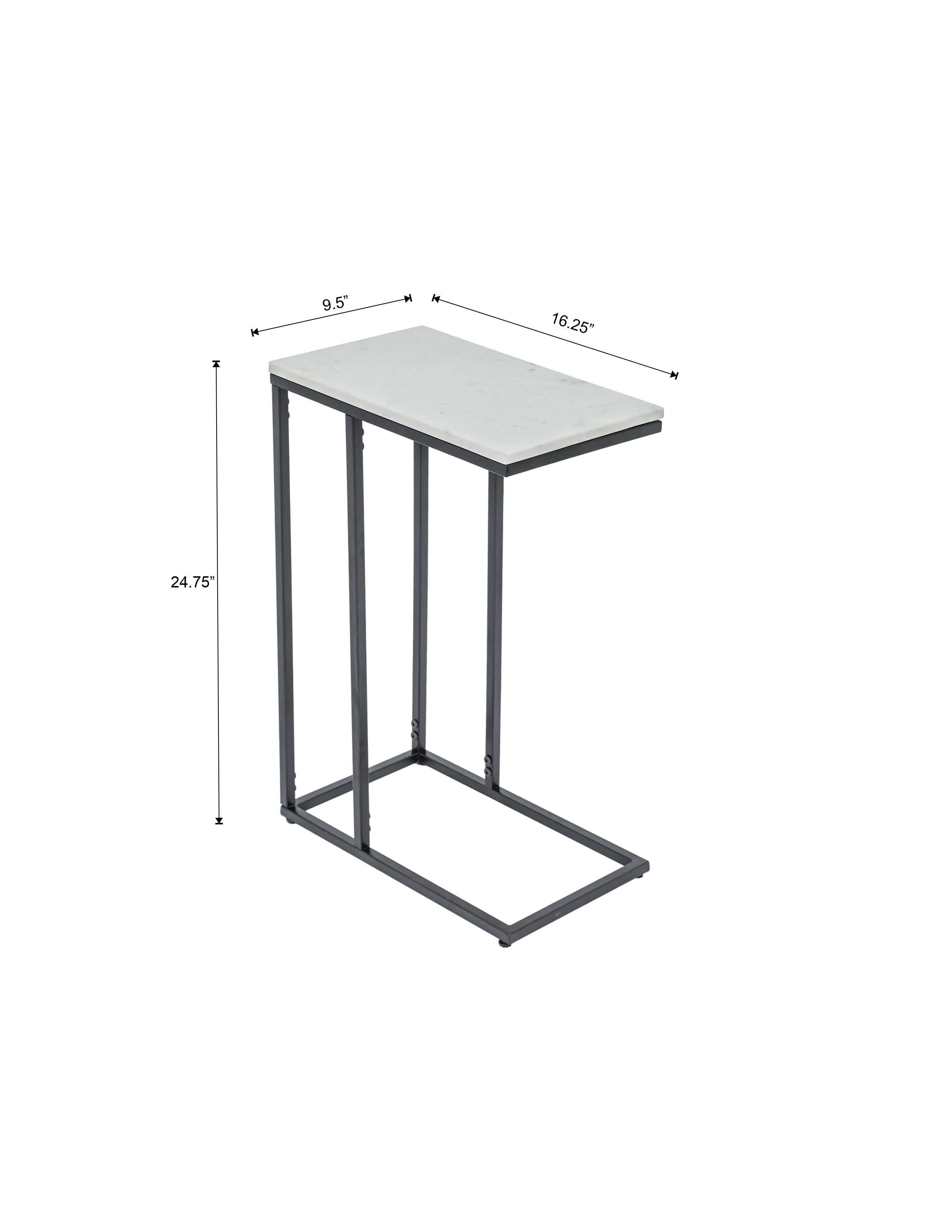Modern C-Shape Marble Top Side Table | Luxury End Table for Living Room & Bedroom Decor