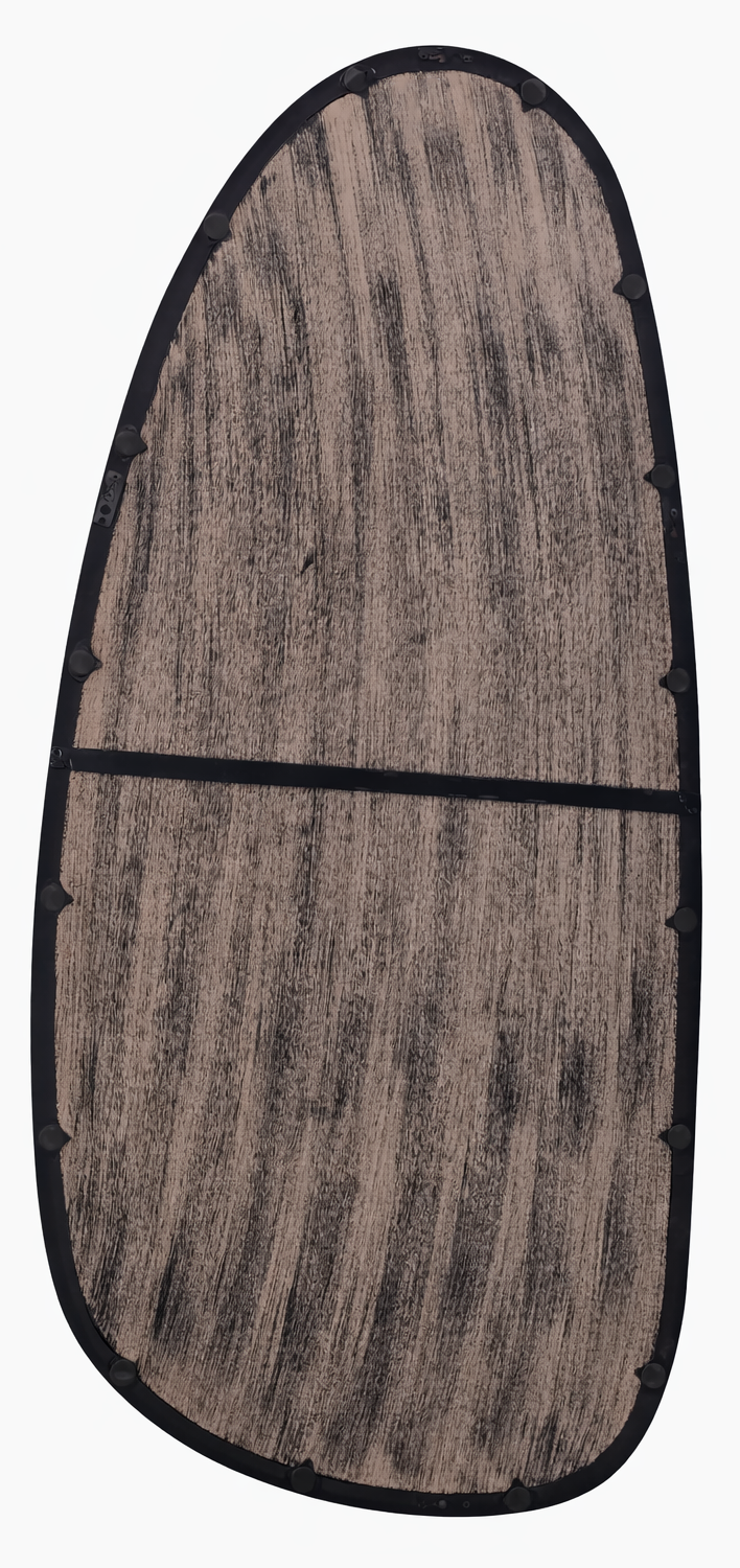 Wall Mirror with Blackwash Mango Wood Frame, Black, 28x60"