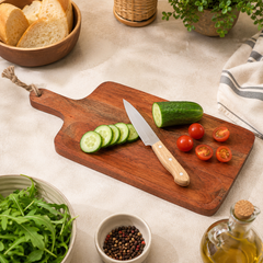 Handmade Acacia Wood Chopping Board with Handle