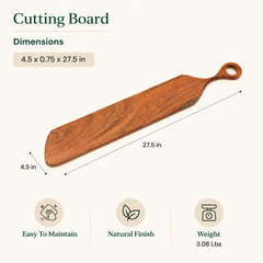 Long Handle Acacia Wood Cutting Board | Chopping Board