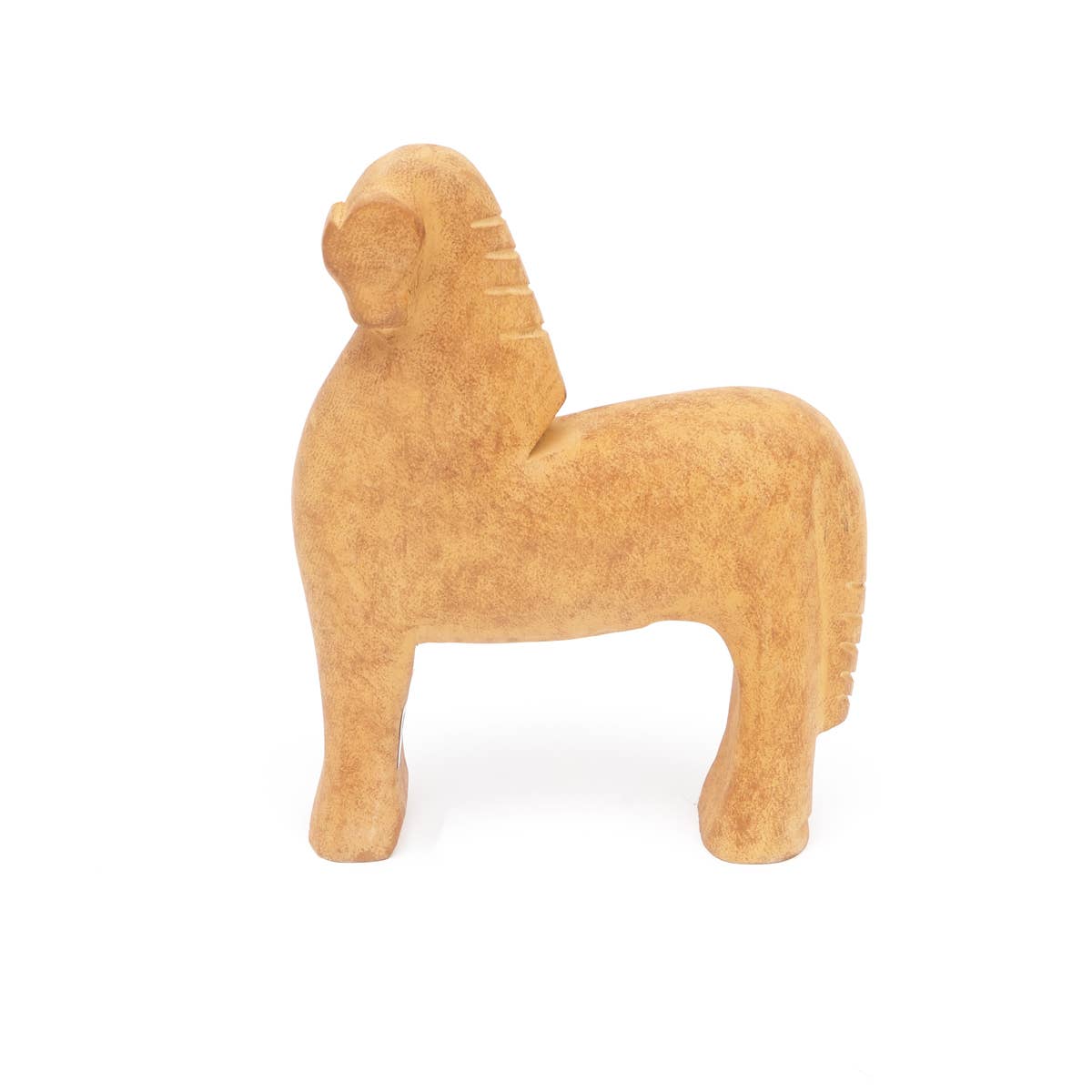 Wooden Horse Decor | Handcrafted Mango Wood Orange Sculpture (2 Sizes)