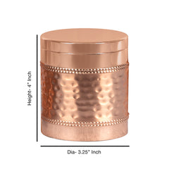 Hudson Copper Stainless Steel Vanity Jar  | Stylish Storage for Cotton Swabs,Sponges & Bath Salts  | Decorative Canister for Bathroom,Bedroom  |  Copper