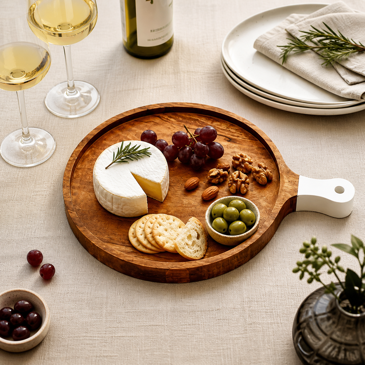 Handcrafted Wooden Cheese Board | Rustic Kitchen Serving Tray