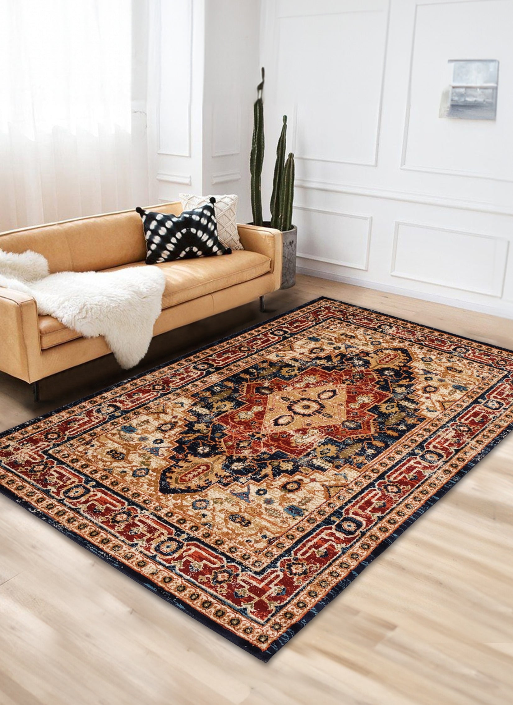 Mongolia 6083B Area Rug Navy/Navy