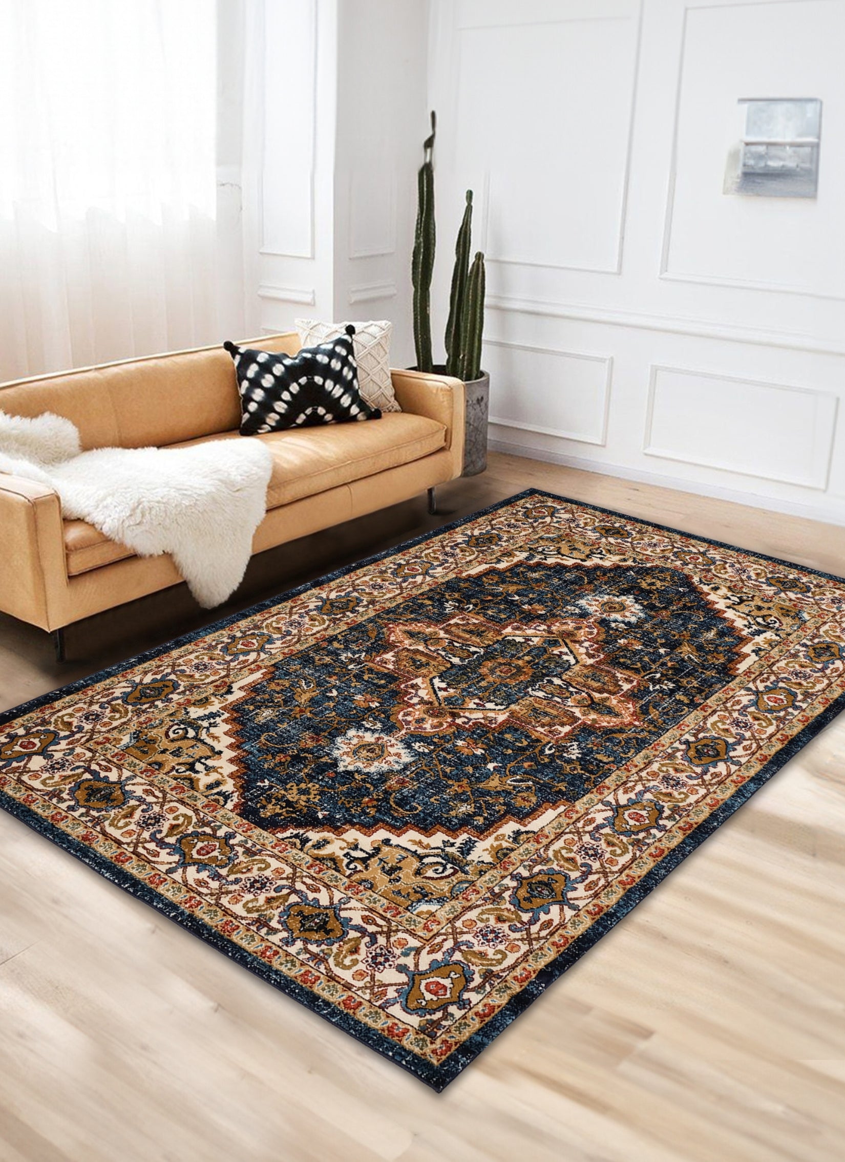 Mongolia 2987A Area Rug Navy/Navy