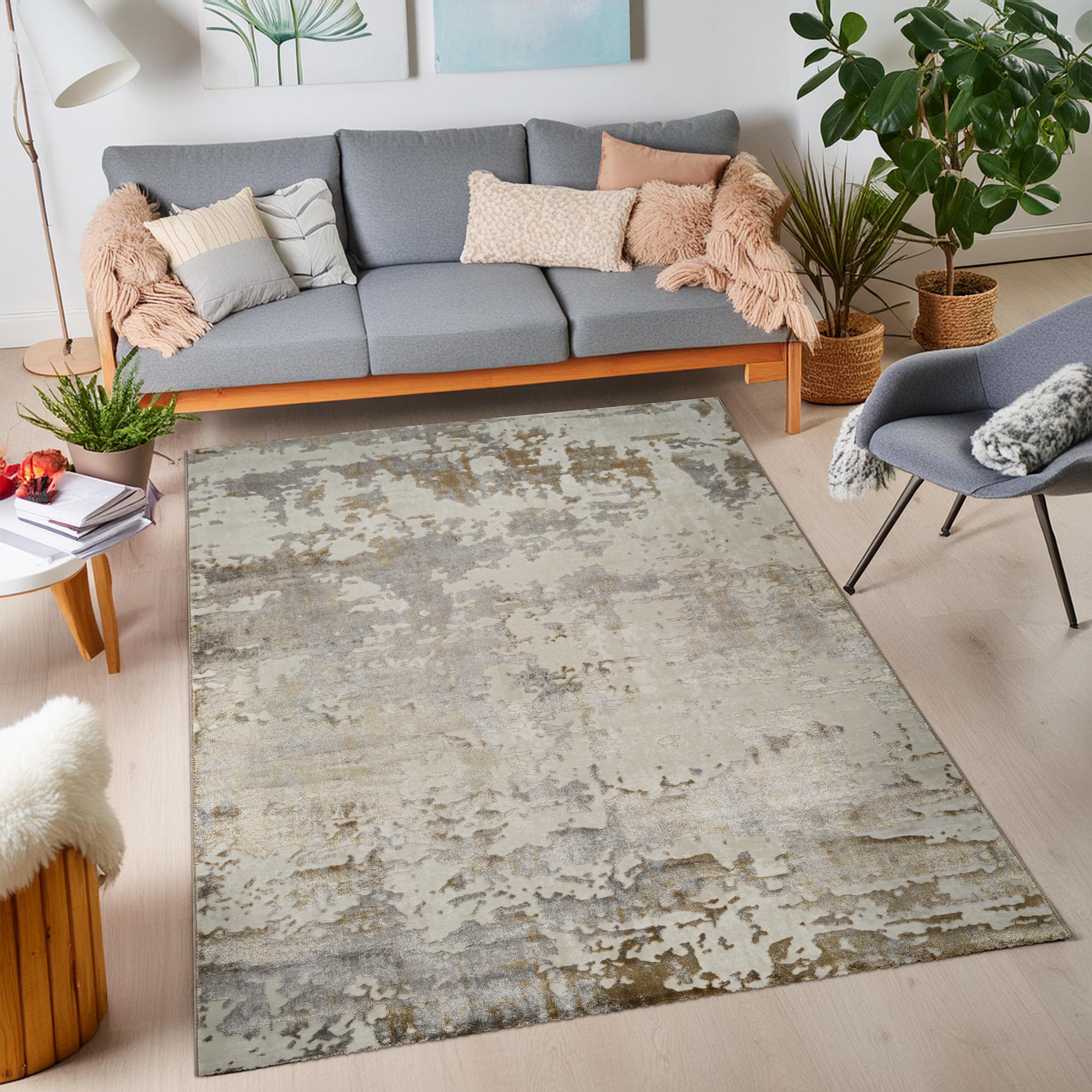 Viana 6011 Area Rug White/Gold