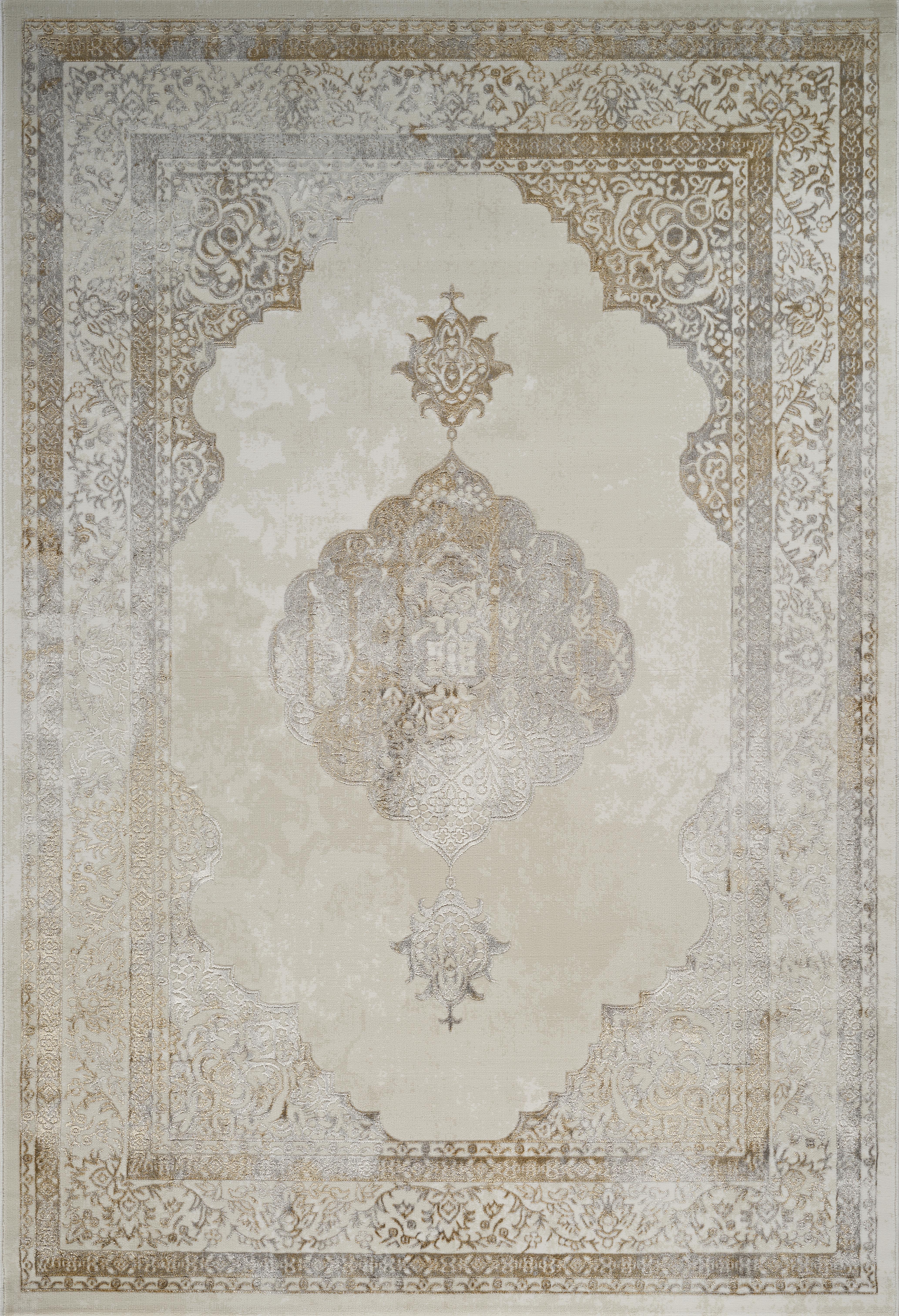 Viana 6341 Area Rug White/Gold