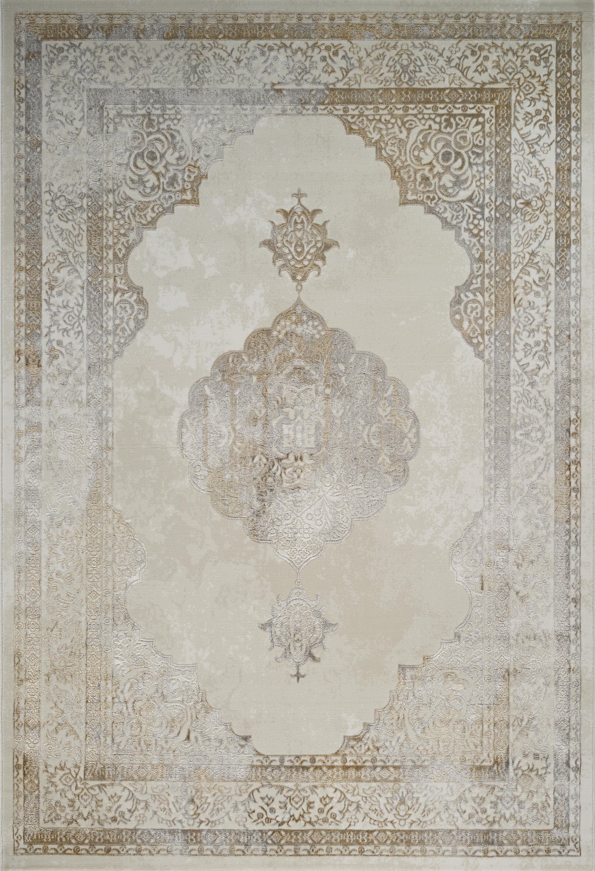 Viana 6341 Area Rug White/Gold