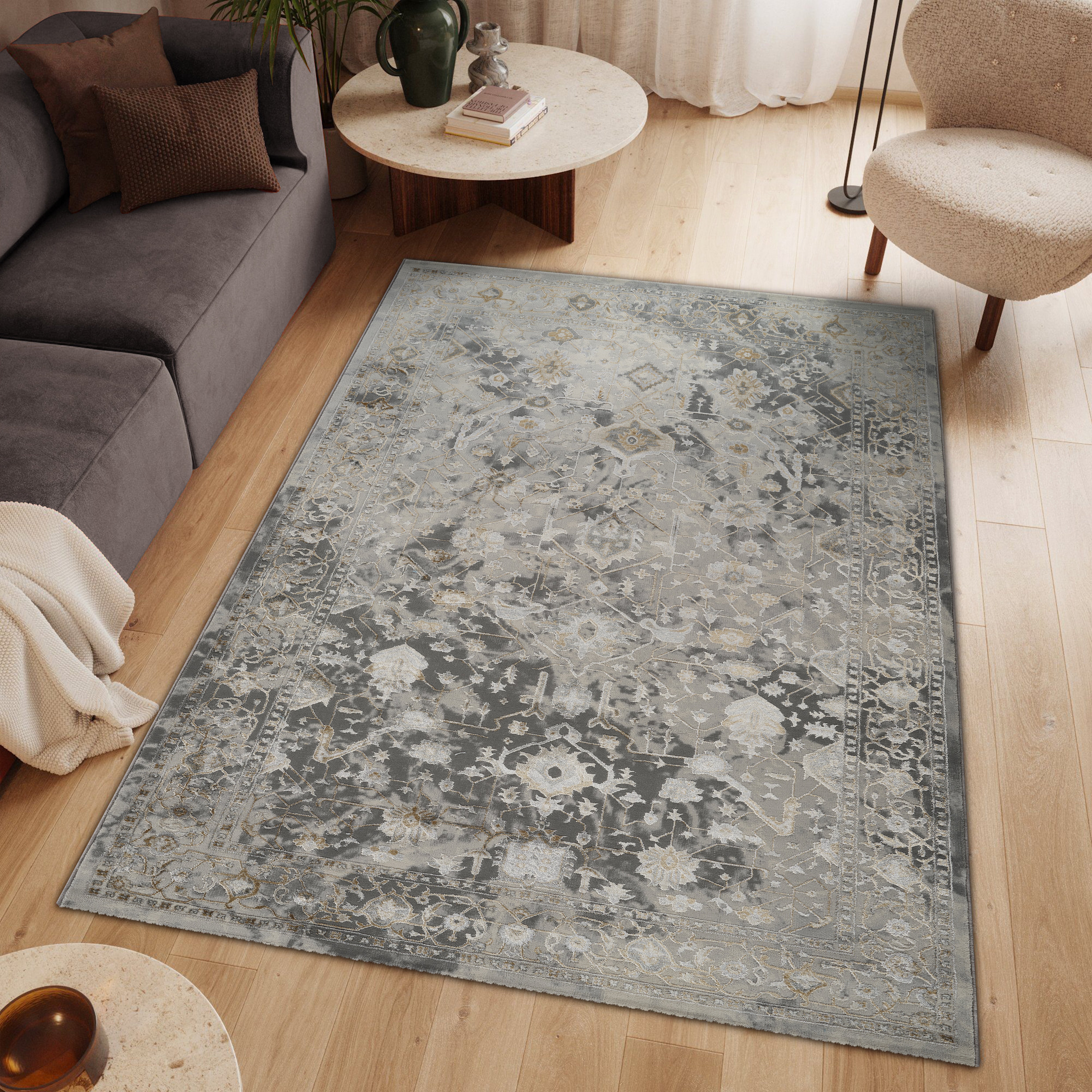 Florence 6344 Area Rug Grey/Gold
