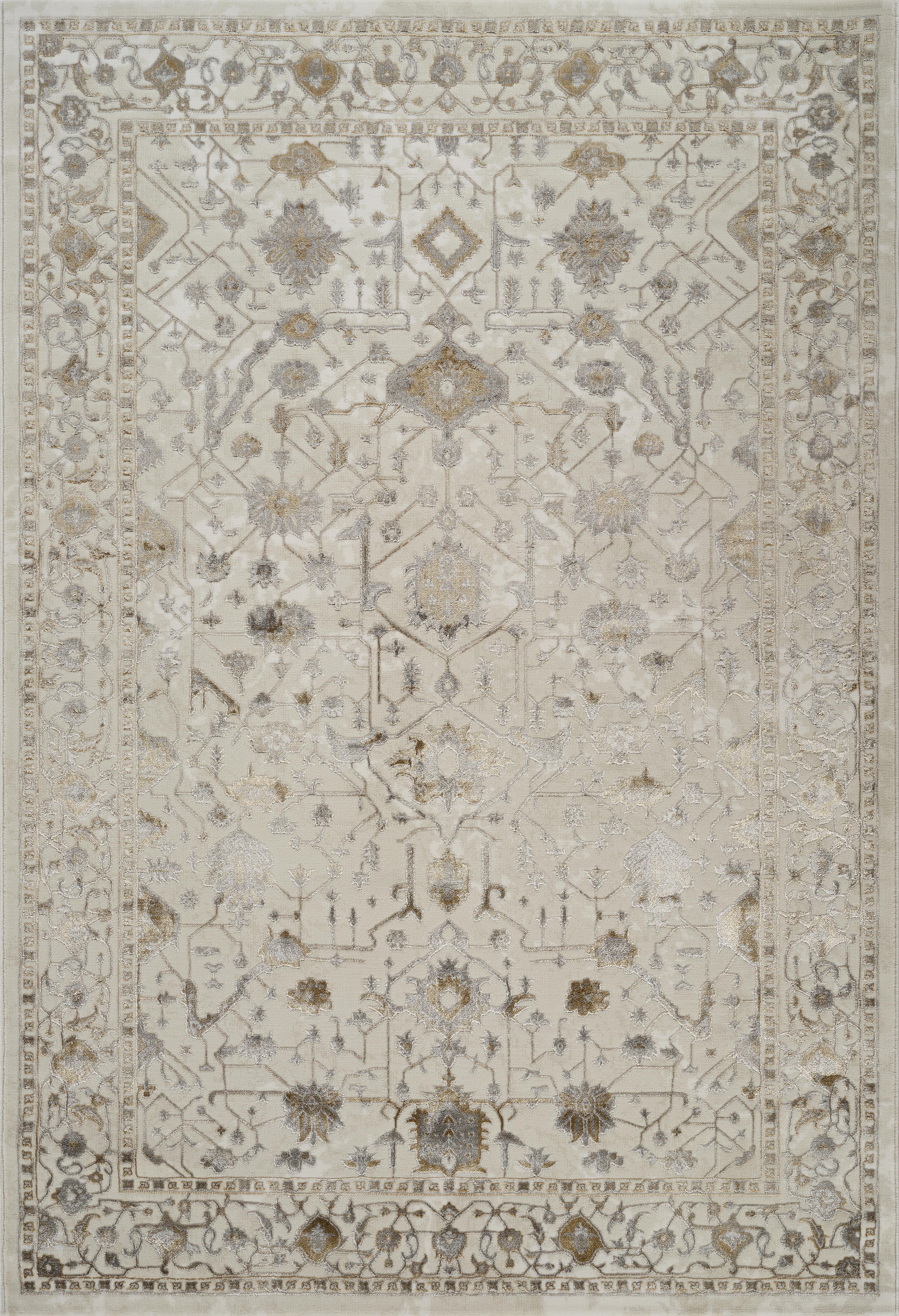 Viana 6344 Area Rug White/Gold