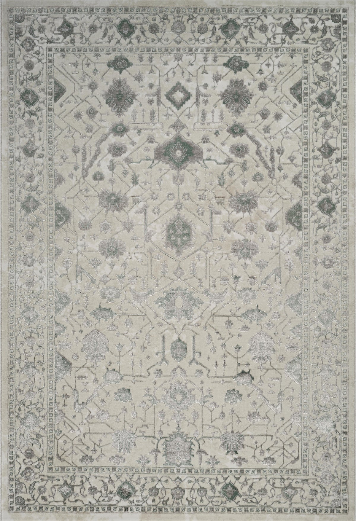 Viana 6344 Area Rug White/Green