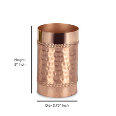 Stainless Steel Bathroom Tumbler Cup | Decorative Rinse Cup,Drinking Glass,Toothbrush & Makeup Brush Holder for Vanity Countertops,Sink & Desk | Copper