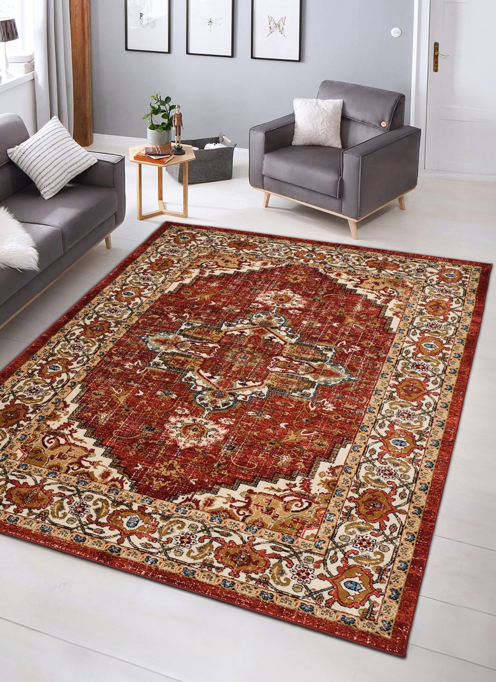 Mongolia 2987A Area Rug Red/Red
