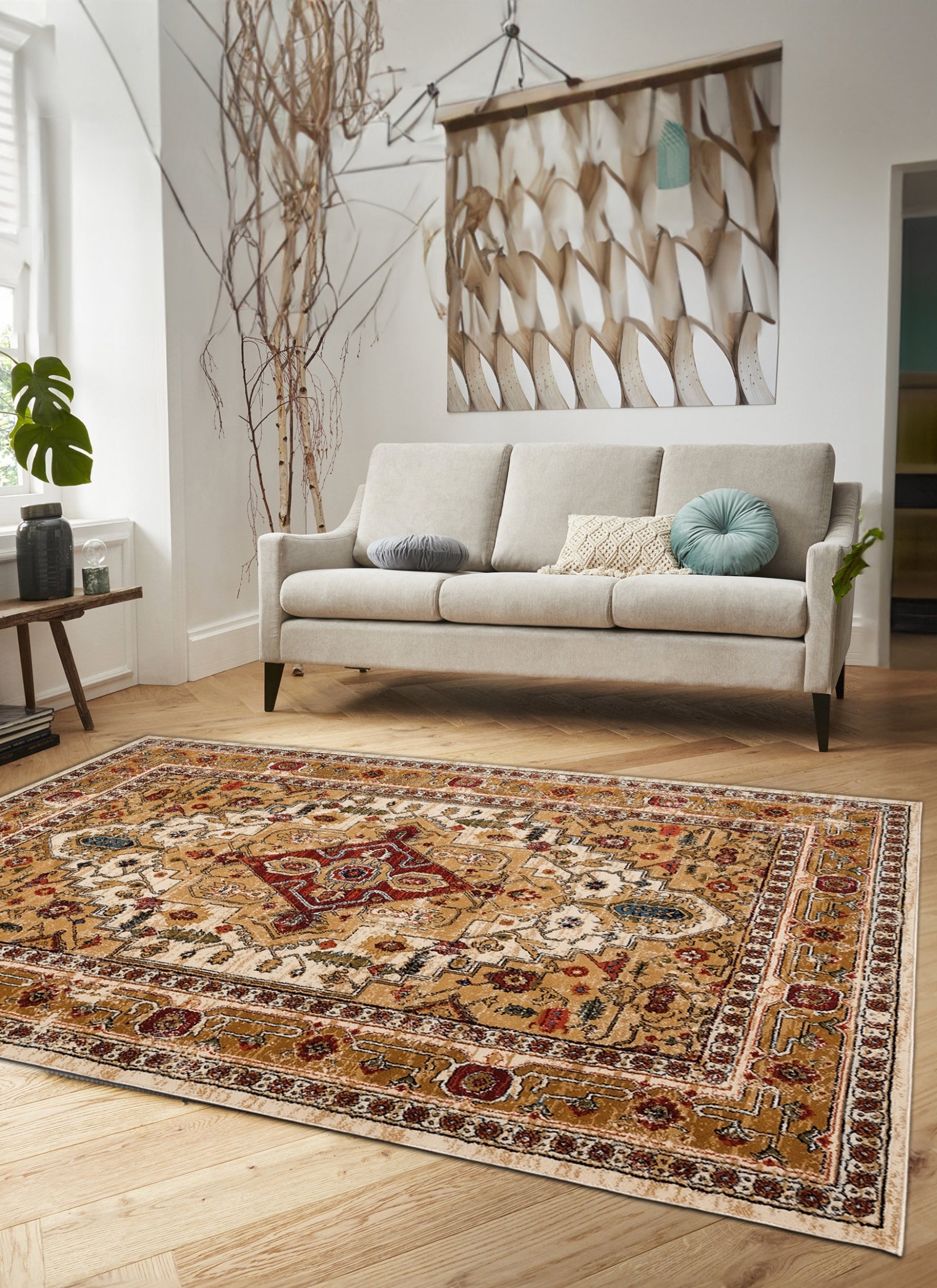 Mongolia 6083B Area Rug Cream/Cream