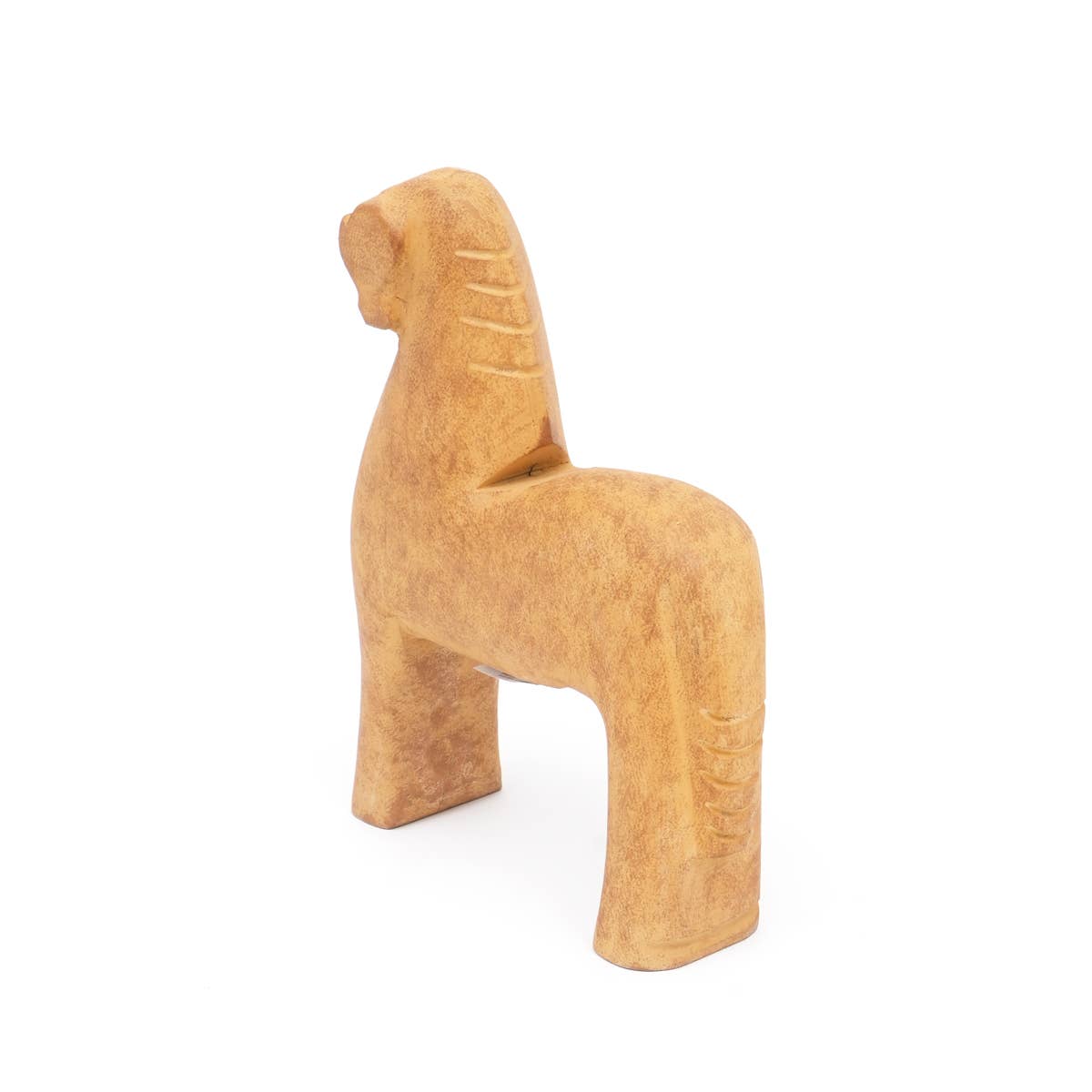 Wooden Horse Decor | Handcrafted Mango Wood Orange Sculpture (2 Sizes)