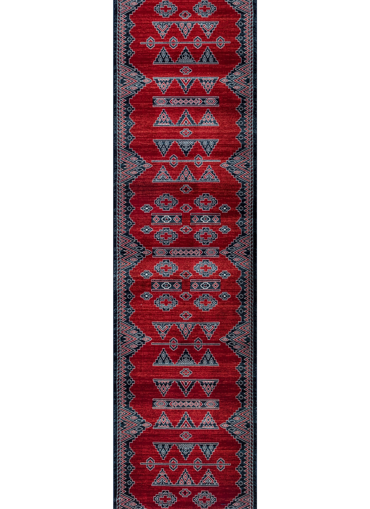 Traditional Tribal Southwestern Geometric Red Area Rug & Runner – E927A Red