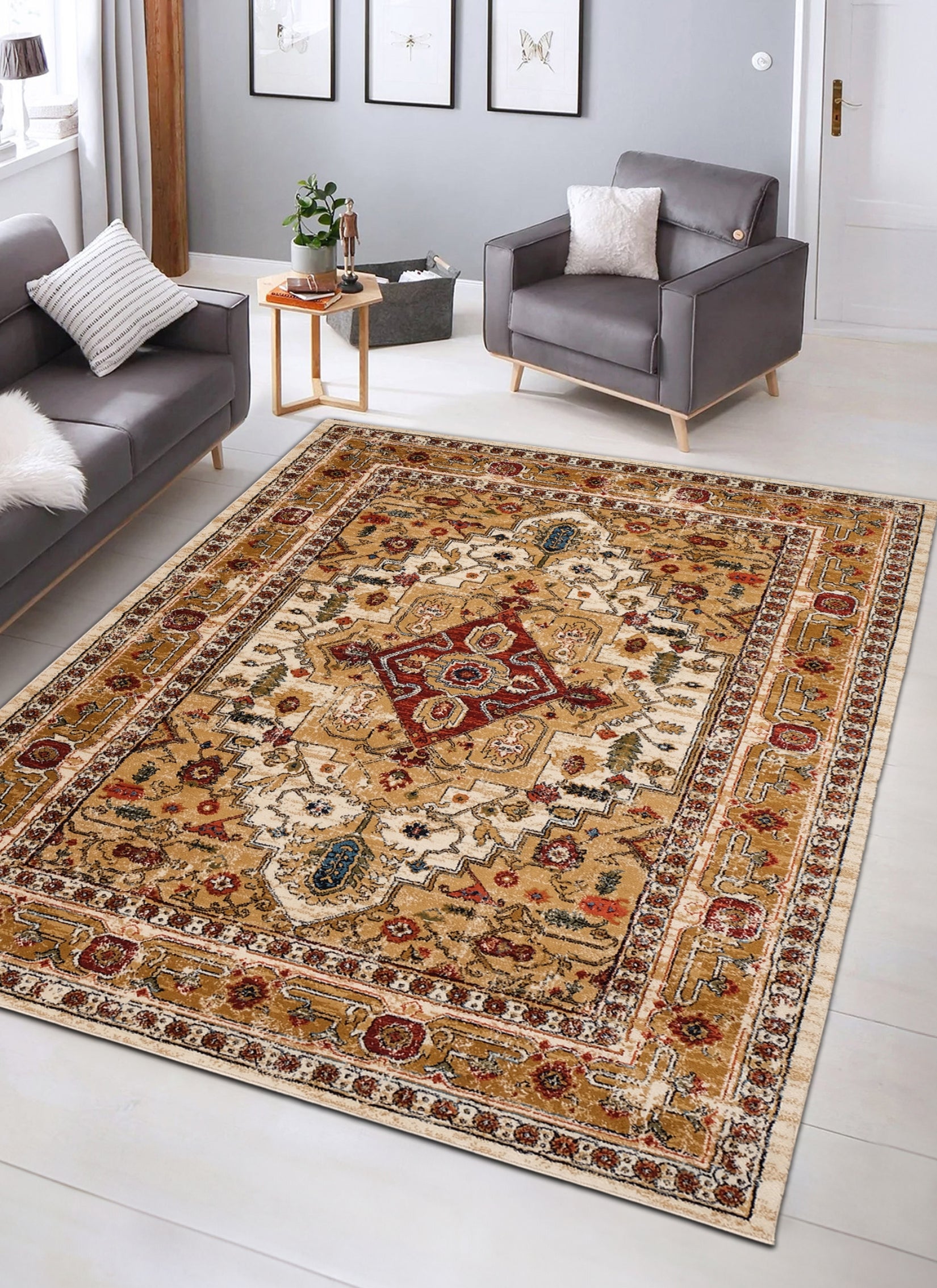 Mongolia 6083B Area Rug Cream/Cream
