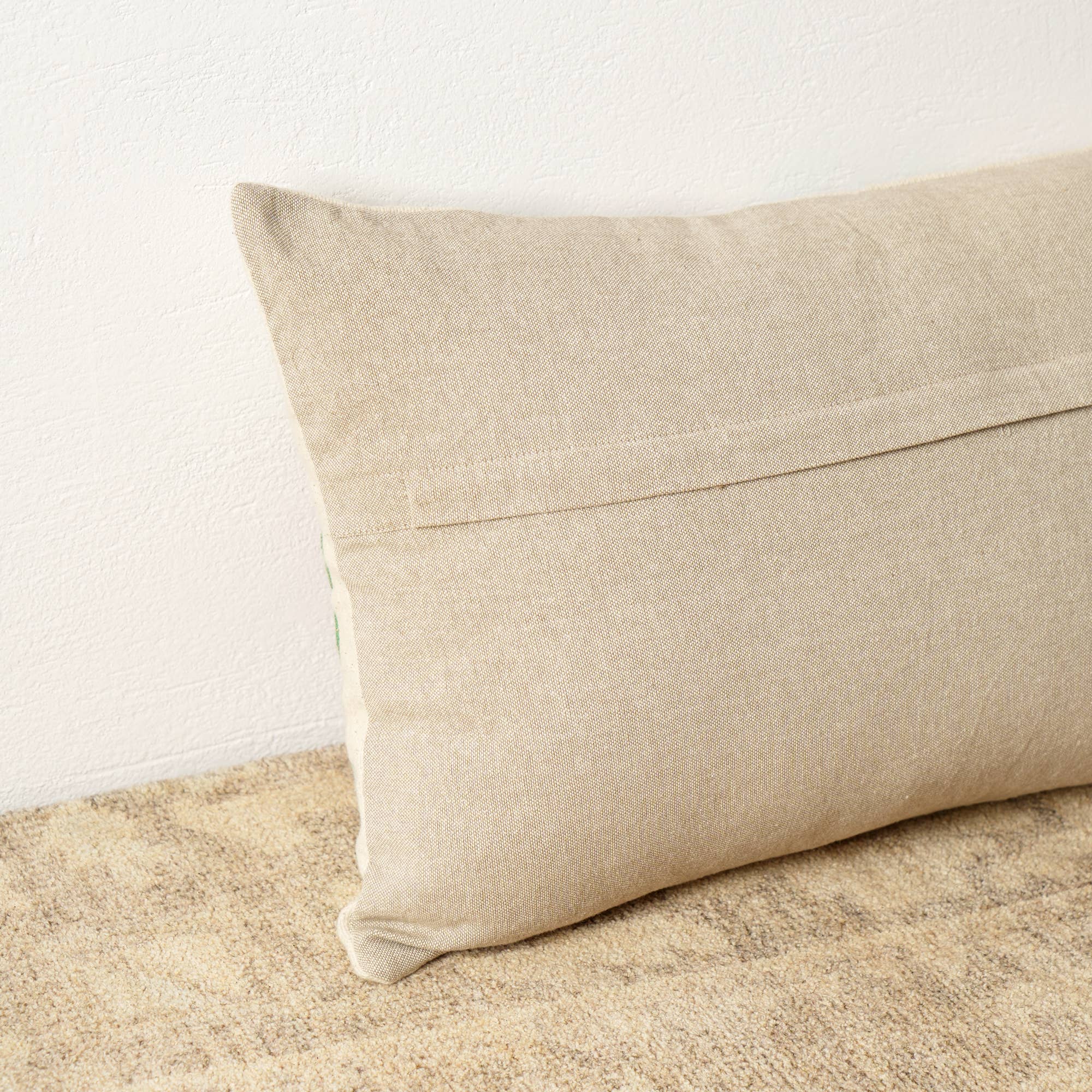 Suzani Embroidered Multicolor Lumbar Throw Pillow - 26"x 14"