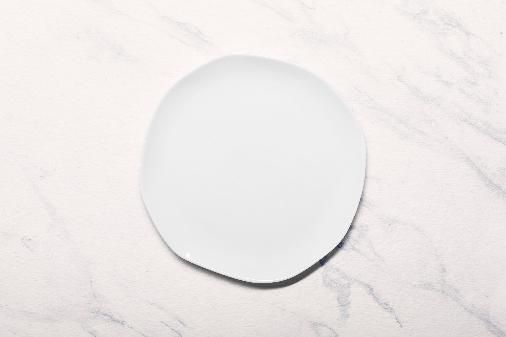 Porcelain Flat Dinner Plate | Uneven Shape | Set of 6