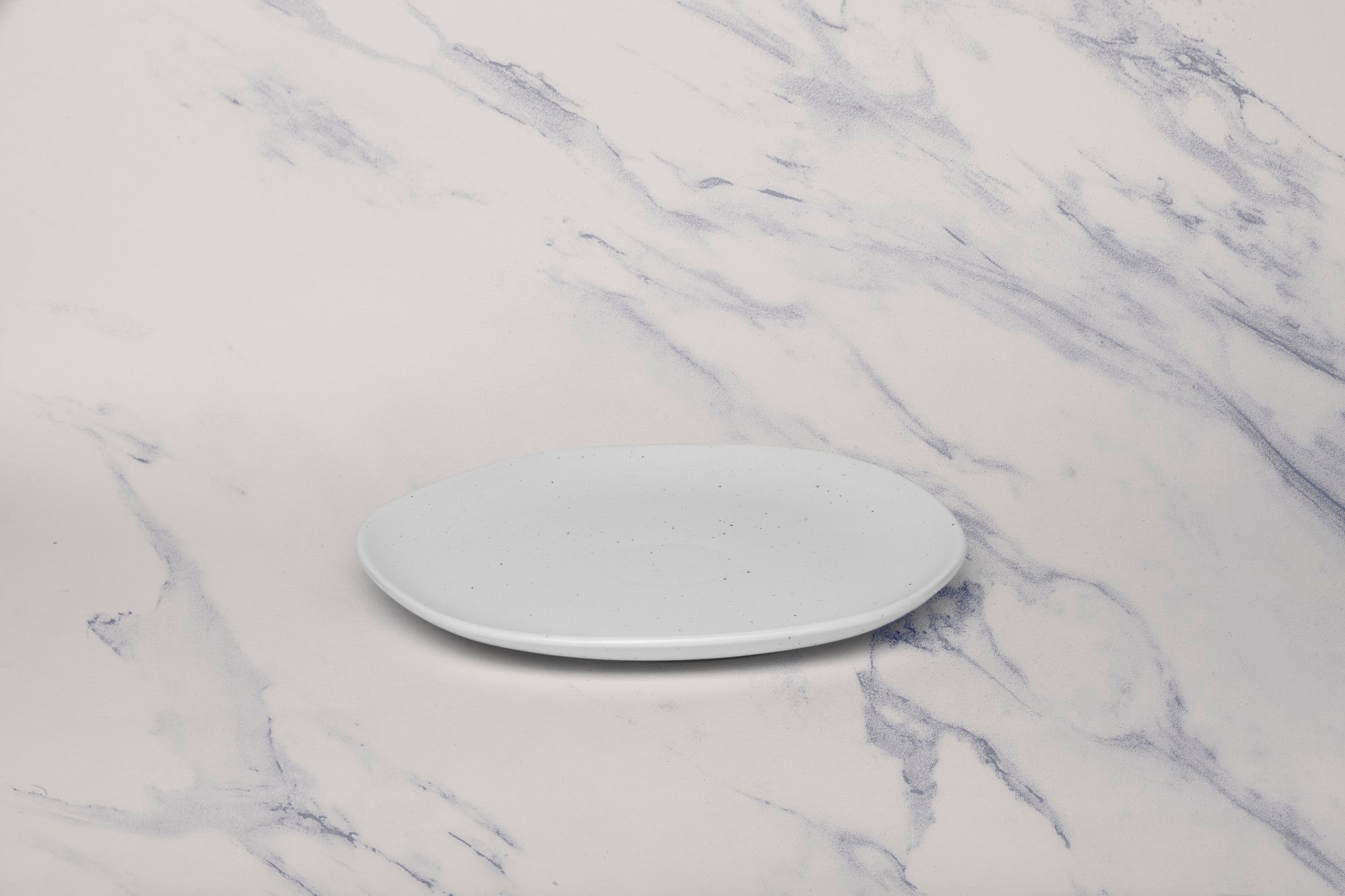 Porcelain Flat Dinner Plate | Uneven Shape | Set of 12